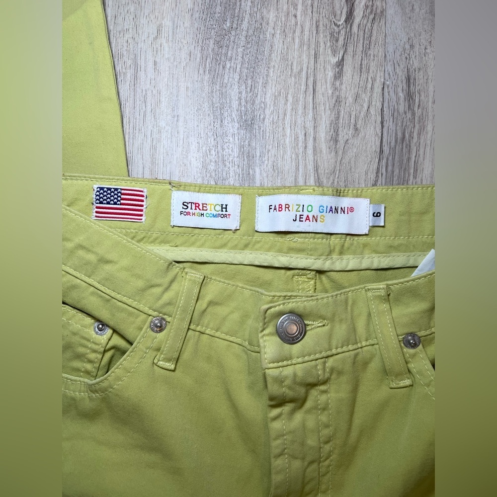 Fabrizio Gianni Lime Green Straight-Leg Pants Size 6 - Picture 11 of 13